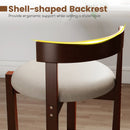 24 Inch Counter Height Bar Stools Set of 2 with Backrests and Footrests-Beige by LJGDeals