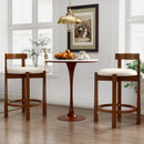 24 Inch Counter Height Bar Stools Set of 2 with Backrests and Footrests-Beige by LJGDeals