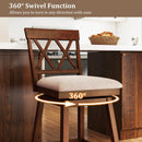 Counter Height Swivel Bar Stools with Upholstered Seat - Set of 2 by LJGDeals