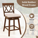 Counter Height Swivel Bar Stools with Upholstered Seat - Set of 2 by LJGDeals