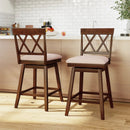 Counter Height Swivel Bar Stools with Upholstered Seat - Set of 2 by DirectDeals