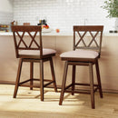 Counter Height Swivel Bar Stools with Upholstered Seat - Set of 2 by LJGDeals