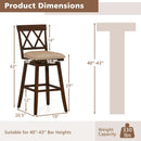 24 Inch Counter Height Barstools Set of 2 with Backrest and Seat Cushion by LJGDeals