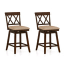 24 Inch Counter Height Barstools Set of 2 with Backrest and Seat Cushion