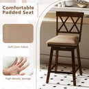 24 Inch Counter Height Barstools Set of 2 with Backrest and Seat Cushion by LJGDeals
