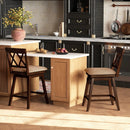 24 Inch Counter Height Barstools Set of 2 with Backrest and Seat Cushion by LJGDeals