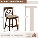 24 Inch Counter Height Barstools Set of 2 with Backrest and Seat Cushion by LJGDeals