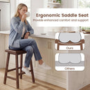 24 Inch Counter Height Stools Solid Wood Saddle Bar Stools Set of 2 by LJGDeals