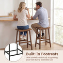 24 Inch Counter Height Stools Solid Wood Saddle Bar Stools Set of 2 by LJGDeals