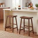 24 Inch Counter Height Stools Solid Wood Saddle Bar Stools Set of 2 by LJGDeals