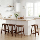 24 Inch Counter Height Stools Solid Wood Saddle Bar Stools Set of 2 by LJGDeals