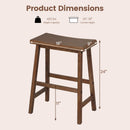 24 Inch Counter Height Stools Solid Wood Saddle Bar Stools Set of 2 by DirectDeals