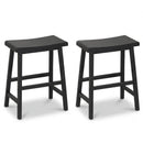 24 Inch Counter Height Stools Solid Wood Saddle Bar Stools Set of 2 by DirectDeals