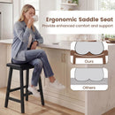 24 Inch Counter Height Stools Solid Wood Saddle Bar Stools Set of 2 by DirectDeals