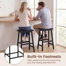 24 Inch Counter Height Stools Solid Wood Saddle Bar Stools Set of 2 by LJGDeals