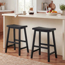 24 Inch Counter Height Stools Solid Wood Saddle Bar Stools Set of 2 by LJGDeals