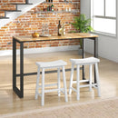 Set of 2 24 Inch Counter Height Stools with Solid Wood Legs by LJGDeals