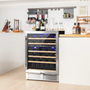 Dual Zone Wine Cooler for 51 Bottles with Reversible Door-Silver by LJGDeals