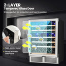 Dual Zone Wine Cooler for 51 Bottles with Reversible Door-Silver by LJGDeals