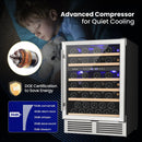 Dual Zone Wine Cooler for 51 Bottles with Reversible Door-Silver by LJGDeals