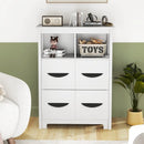 24 Inch Floor Cabinet with 2 Open Compartments and 2 Drawers-White by LJGDeals