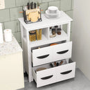 24 Inch Floor Cabinet with 2 Open Compartments and 2 Drawers-White by LJGDeals