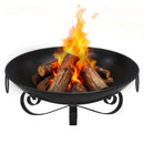 24 Inch Heavy-Duty Metal Fire Pit Bowl Outdoor Wood-Burning Firepit with Handles by LJGDeals