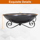 24 Inch Heavy-Duty Metal Fire Pit Bowl Outdoor Wood-Burning Firepit with Handles by LJGDeals