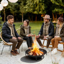 24 Inch Heavy-Duty Metal Fire Pit Bowl Outdoor Wood-Burning Firepit with Handles by LJGDeals
