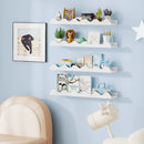 Wall-Mounted Picture Ledge Shelf Set of 4 - 24 Inch White by DirectDeals