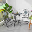 24 Inch Patio Bistro Table with Ceramic Tile Tabletop by LJGDeals