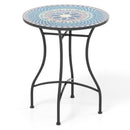 24 Inch Patio Bistro Table with Ceramic Tile Tabletop-Blue by DirectDeals
