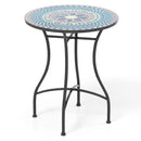 24 Inch Patio Bistro Table with Ceramic Tile Tabletop by LJGDeals