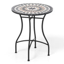 24 Inch Patio Bistro Table with Ceramic Tile Tabletop by LJGDeals
