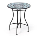 24 Inch Patio Bistro Table with Ceramic Tile Tabletop by LJGDeals