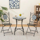 24 Inch Patio Bistro Table with Ceramic Tile Tabletop by LJGDeals
