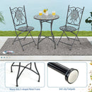24 Inch Patio Bistro Table with Ceramic Tile Tabletop-Blue