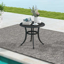 24 Inch Patio Side Table with Adjustable Footpads for Poolside Backyard Balcony-Rustic Brown by LJGDeals