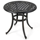 24 Inch Patio Side Table with Adjustable Footpads for Poolside Backyard Balcony-Rustic Brown by LJGDeals