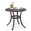 24 Inch Patio Side Table with Adjustable Footpads for Poolside Backyard Balcony-Rustic Brown by LJGDeals