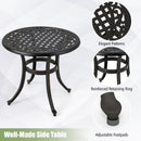 24 Inch Patio Side Table with Adjustable Footpads for Poolside Backyard Balcony-Rustic Brown by LJGDeals