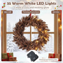 24 Inch Pre-lit Christmas Wreath with 105 Branch Tips and 35 Warm White LED Lights by LJGDeals
