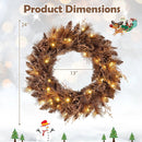 24 Inch Pre-lit Christmas Wreath with 105 Branch Tips and 35 Warm White LED Lights by LJGDeals