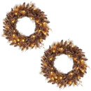 24 Inch Pre-lit Christmas Wreath with 105 Branch Tips and 35 Warm White LED Lights by LJGDeals