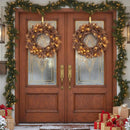 24 Inch Pre-lit Christmas Wreath with 105 Branch Tips and 35 Warm White LED Lights by LJGDeals