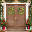 24 Inch Pre-lit Christmas Wreath with 108 Branch Tips and 35 Warm White LED Lights for Wall Window by DirectDeals