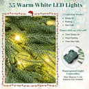 24 Inch Pre-lit Christmas Wreath with 108 Branch Tips and 35 Warm White LED Lights for Wall Window by LJGDeals