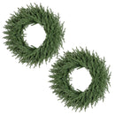 24 Inch Pre-lit Christmas Wreath with 108 Branch Tips and 35 Warm White LED Lights for Wall Window by DirectDeals