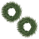 24 Inch Pre-lit Christmas Wreath with 108 Branch Tips and 35 Warm White LED Lights for Wall Window by LJGDeals