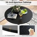 24 Inch Modern Round Cocktail Table with Metal Base and MDF Top-Set of 2